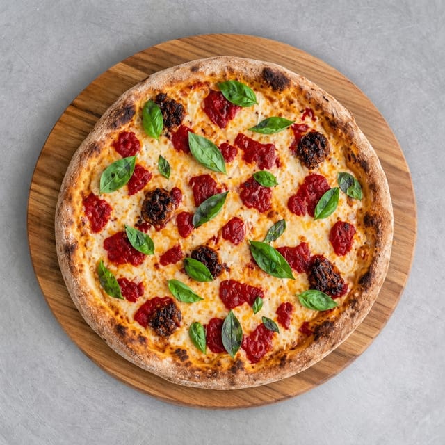 10" Vegan Margherita Pizza.