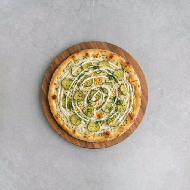 10" Vegan Dill Pickle Pizza.