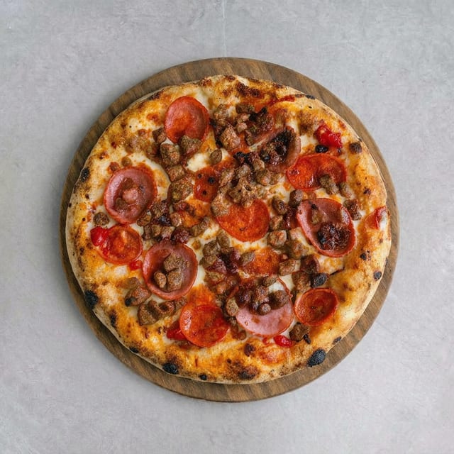 14" Meaty Pizza.