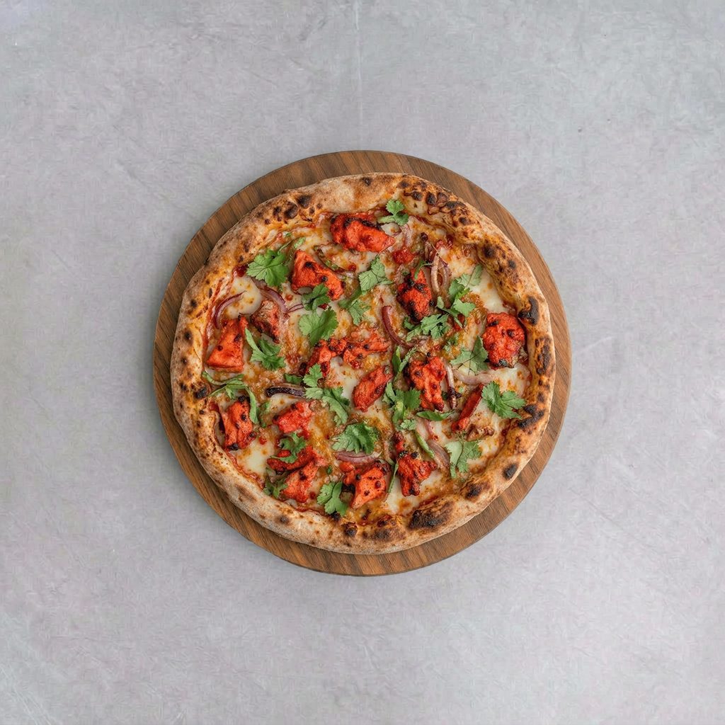10" Tandoori Chicken Pizza.