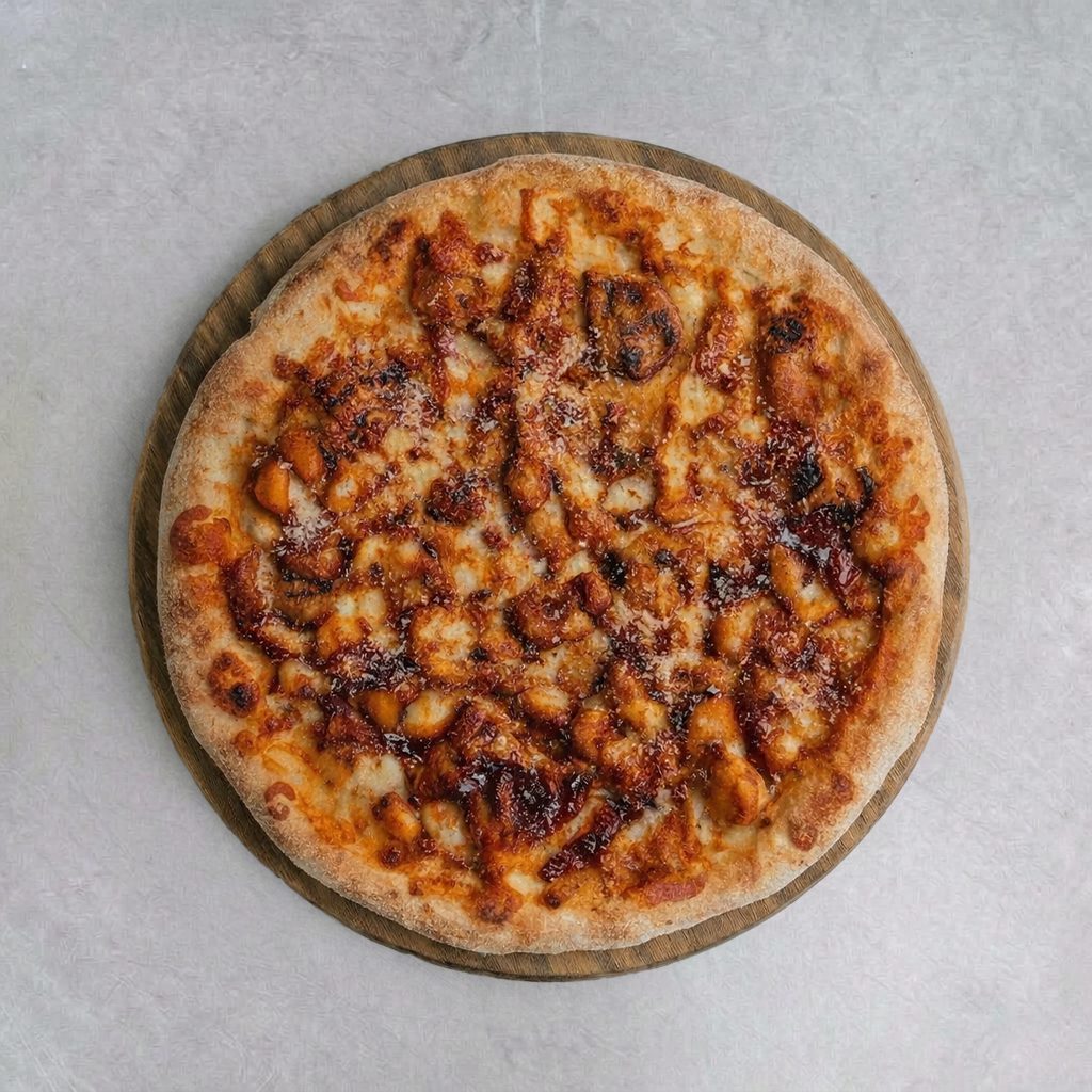 14" BBQ Chicken Pizza.