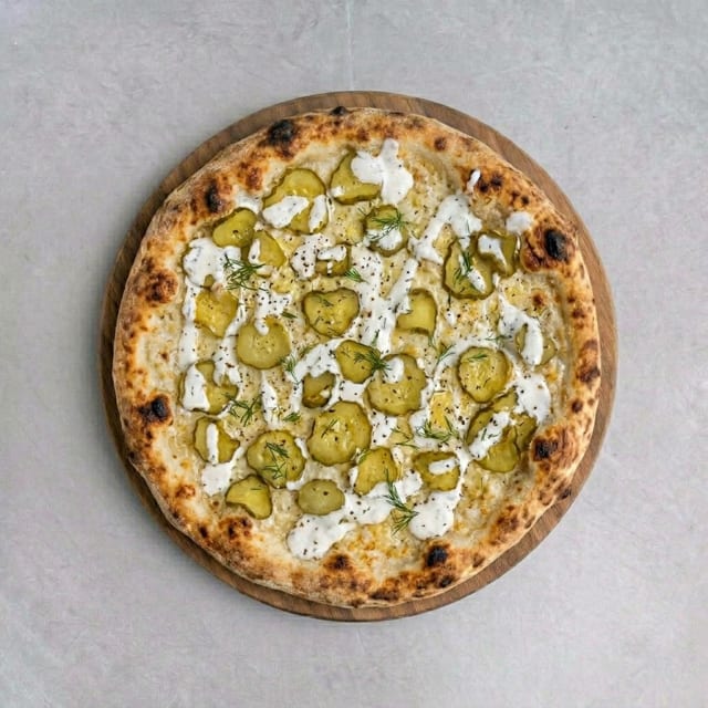 14" Vegan Dill Pickle Pizza.
