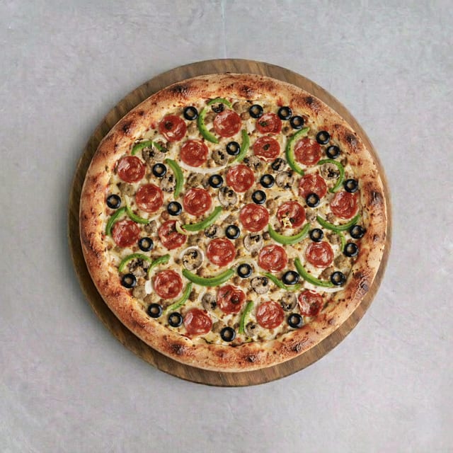 14" Jay's Supreme Pizza.